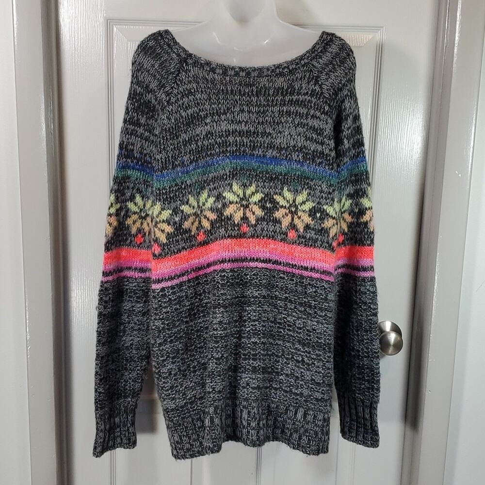 American Eagle Rainbow Snowflake Fair Isle Jegging Sweater SZ XL - Picture 6 of 10